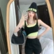 Neo trang phục nữ ăn ảnh show ngực sexy mùa hè 2021 lưới màu đỏ giả hai mảnh bên ngoài áo vest nữ trên rốn - Áo ba lỗ