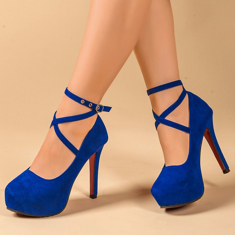 High Heels for Women, 12cm Round Toe, Stiletto Heel, Lace-Up, Suede, Blue, Versatile, Black, Cosplay Shoes, Shallow Mouth, Large Size High Heels for Women, 12cm Round Toe, Stiletto Heel, Lace-Up, Suede, Blue, Versatile, Black, Cosplay Shoes, Shallow Mouth, Large Size