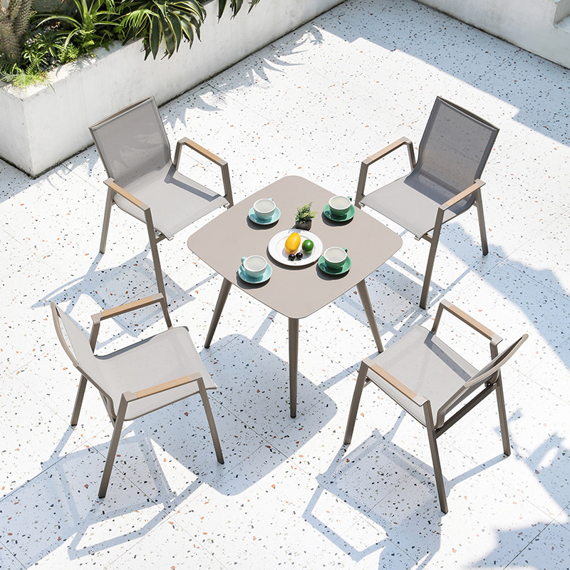 Outdoor tables and chairs open-air dining table Internet celebrity milk tea shop tables and chairs balcony courtyard villa garden furniture homestay designer