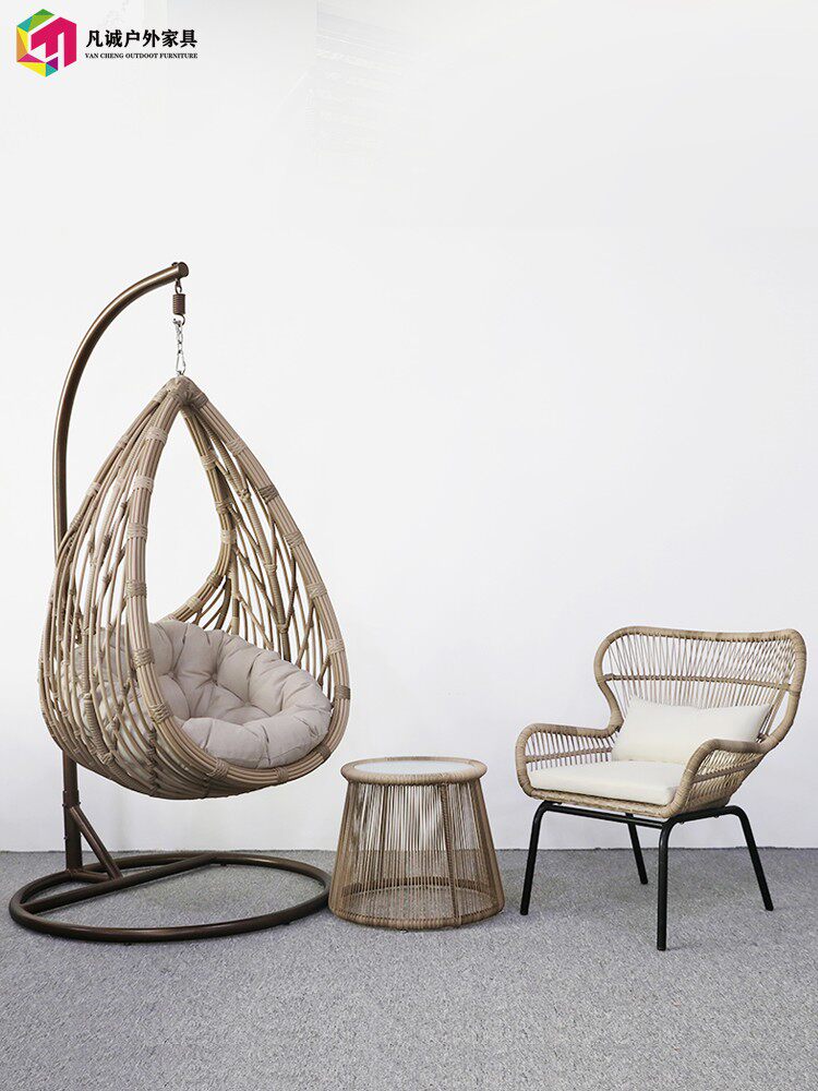 Internet celebrity balcony outdoor hanging basket swing bird's nest single hanging chair garden bed and breakfast rattan chair hotel swing rocking chair chair