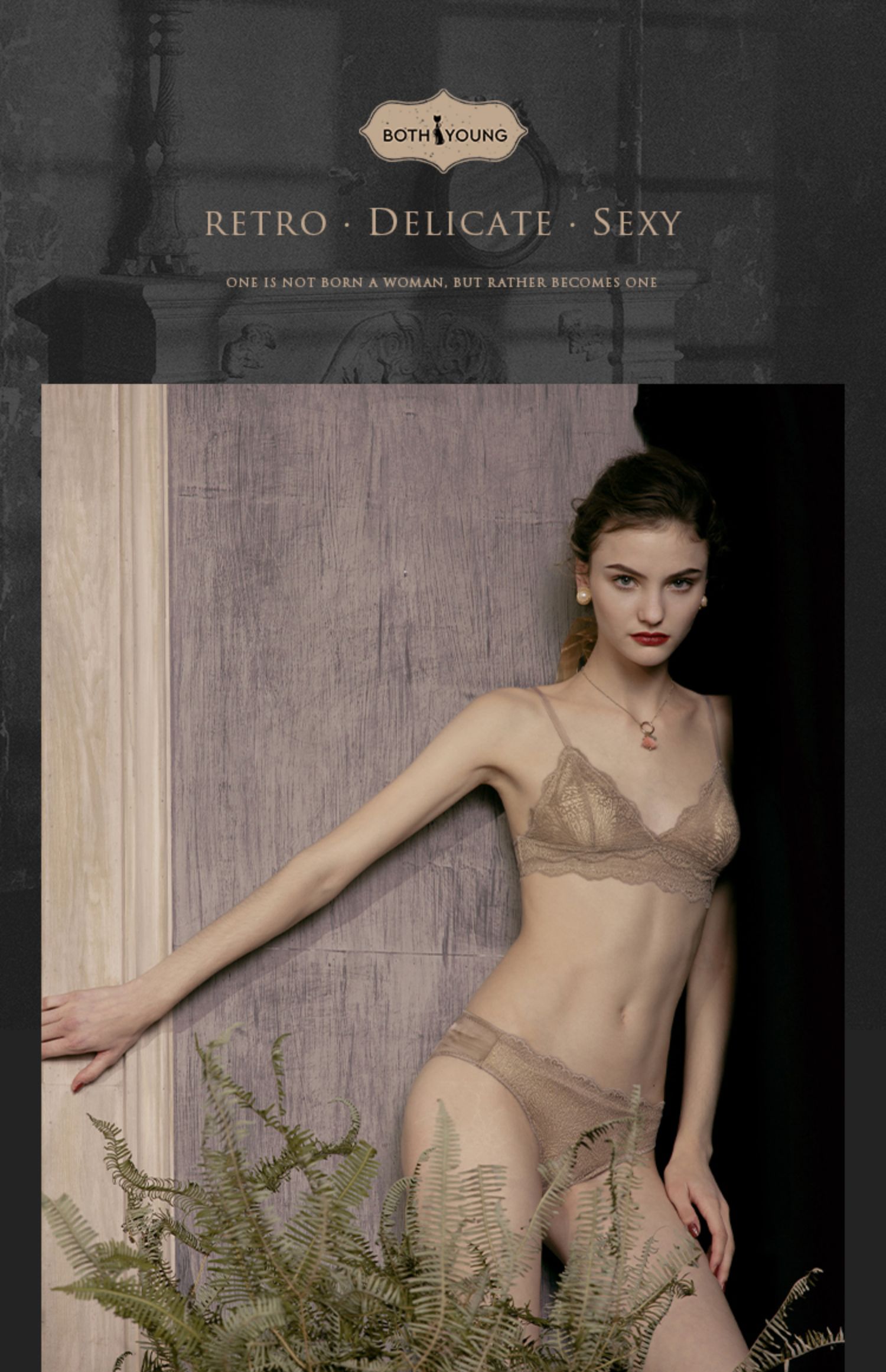 BOTHYOUNG Sexy Cup Tam giác Pháp Ren Bra Không có vòng thép chống va chạm Đồ lót mỏng - Now Bras áo lót cho người làm ngực