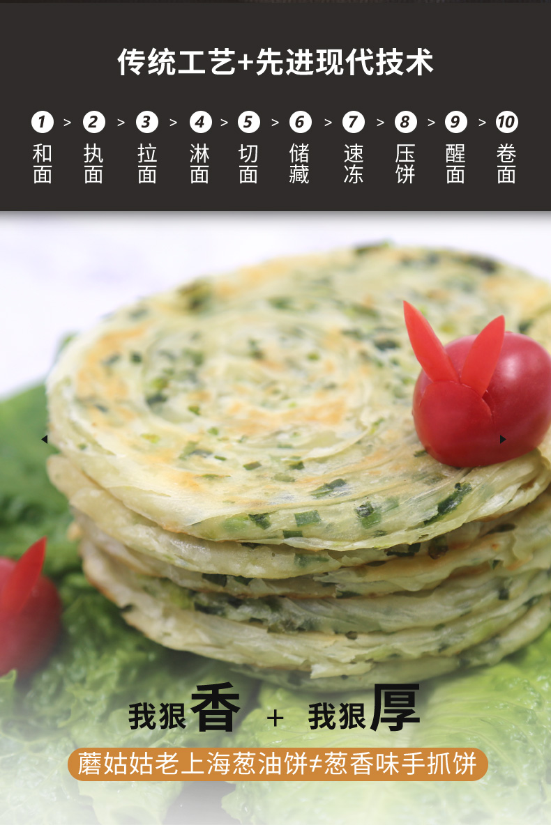 【蘑姑姑】老上海葱油饼20片*90g