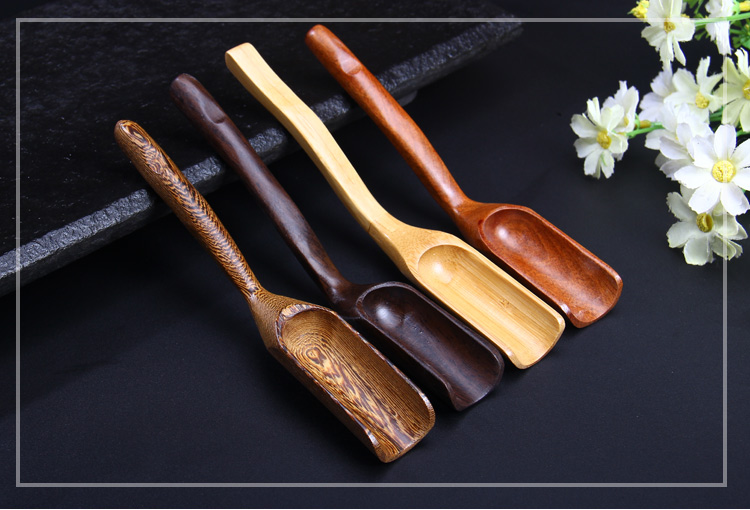 Trà tre xẻng mun muỗng cà phê trà muỗng rosewood trà trà muỗng kung fu trà thiết lập sáu quý ông phụ kiện đường