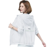 Белая легкая и тонкая дышащая одежда для защиты от солнца, куртка для матери для отдыха, оверсайз