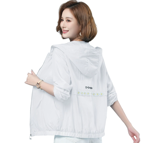Белая легкая и тонкая дышащая одежда для защиты от солнца, куртка для матери для отдыха, оверсайз