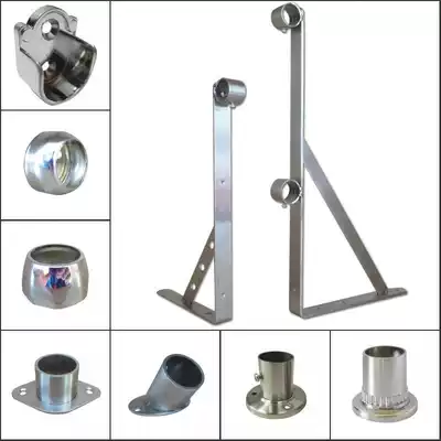 A pair of wardrobe hanging rod tube seat 25 round tube rod holder side flange opening high foot holder