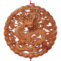 Peach wood dragon pendant wood carving Dragon wooden living room wall decorations town house zodiac Dragon hanging ornaments dragon mascot