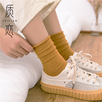 Curly loose socks womens spring and autumn tube socks loose pile socks boneless Japanese womens socks Korean wild stockings tide