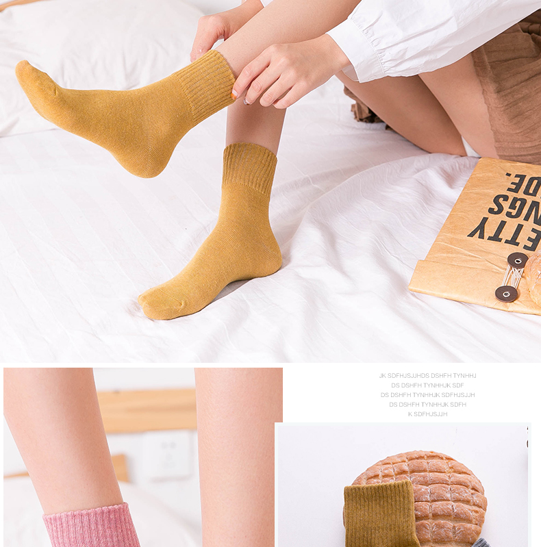 Vớ nữ Nhật Bản mùa thu và mùa đông vớ cotton Quần ống cao đến eo hoang dã thoải mái - Vớ bông quần tất bông dày