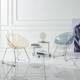 Северный легкий роскошный обеденный стул Домохозяйство Прозрачное кресло Стул Стул из нержавеющей стали.