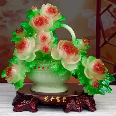 Wedding gift flowers blossom rich peony flower basket wedding room decoration large wine cabinet living room decoration home furnishings