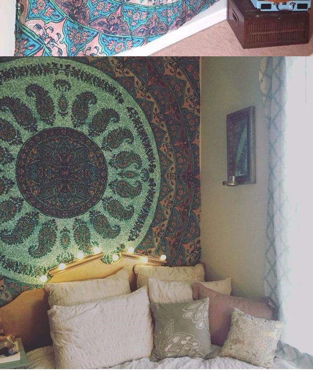 Nền vải treo vải Ấn Độ lưới đỏ Mandala tấm thảm lớn phòng ngủ ký túc xá vải tường trang trí tấm thảm vải tranh thảm treo tường