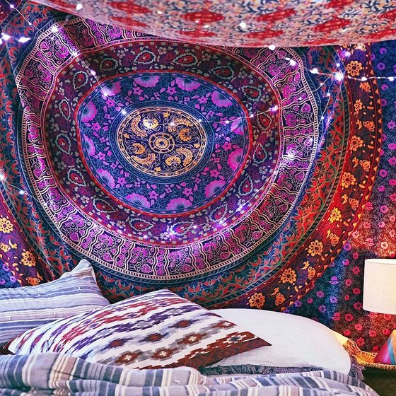 Background cloth ins hanging cloth Indian net red mandala large tapestry bedroom dormitory wall cloth decorative cloth tapestry