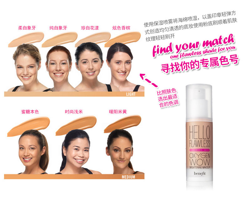 【Trang điểm】 Lợi ích / Bei Ling Kem nền che khuyết điểm dạng lỏng Control Oil Moisturising Natural Base Brightening # - Bộ trang điểm phấn phủ geo