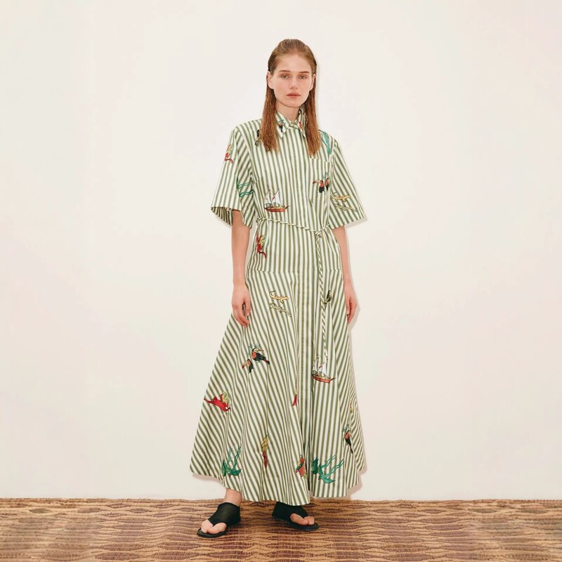 European and American Cross-Border 2026 Amazon Aliexpress Independent Site Casual Fashion Linen Shirt Collar Cardigan Long Dress