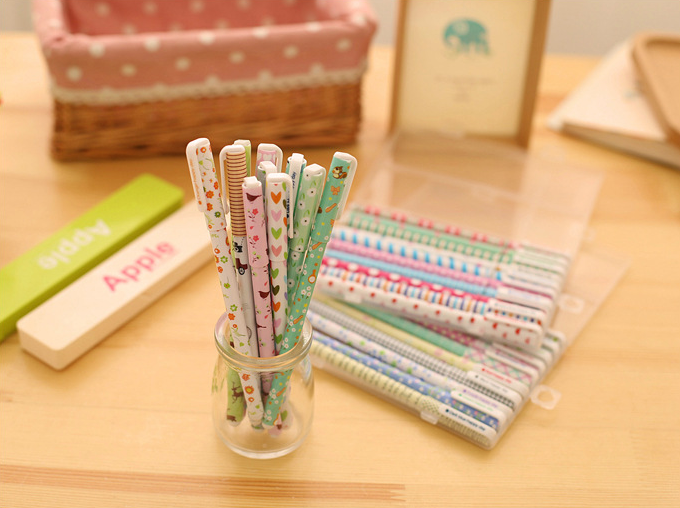 Japanese Style Floral Print Ten Color Neutral Pens 10 Sets display picture 3