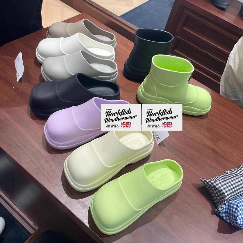 Not a Religious Order, but Rather a Brand That Exports Original Surplus Stock from Korea, Rock*** Zhang Yuanying's Same Style Height-Increasing Thick-Soled Closed-Toe Slippers and Rain Boots