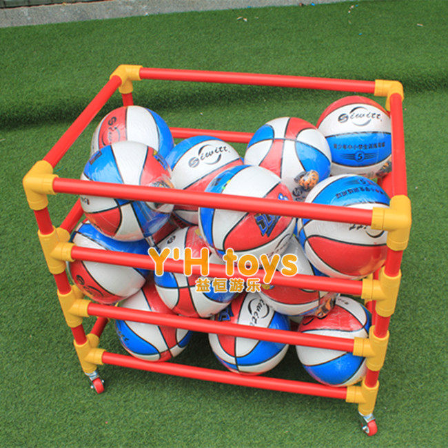 Kindergarten set ball rack, ball storage basket, mobile ball frame, ball rack, basketball rack, football frame basketball cart