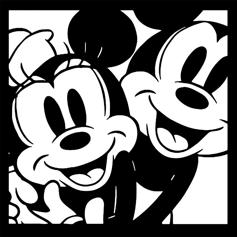 Tide brand carpet black and white Mickey Minnie commemorative animation personality bedside blanket living room bedroom home large cloakroom