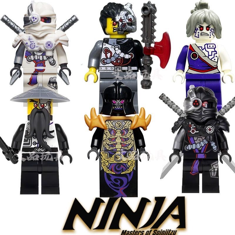 Ninjago Villain Five-Person Group Mechanical Borg Dark Lord Double-Sided Rare Figure Cheap Toy for Boys Ninjago Villain Five-Person Group Mechanical Borg Dark Lord Double-Sided Rare Figure Cheap Toy for Boys