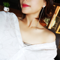 Japan South Korea simple temperament super long EAR thread Joker personality Super fairy Net red earrings earrings earrings female