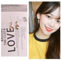 Fairy temperament five-pointed star small earrings Korea fresh and simple student earrings earrings earrings earrings ear clip earrings without ear hole female