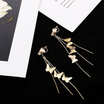 Super fairy long bow tassel earrings day Korean temperament personality Net red earrings earrings earrings earrings earrings women