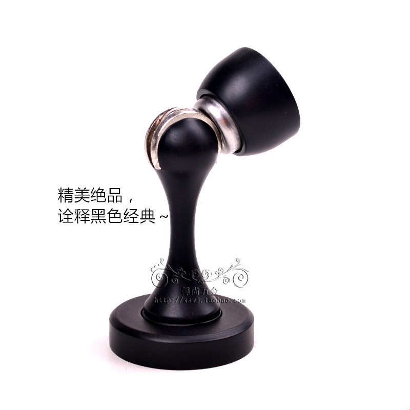 Door suction strong magnetic European door bump suction wall suction floor installation strong magnetic wall installation anti-collision room door floor suction perforated door suction black