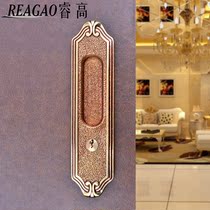 All copper shift door lock kitchen hook lock toilet wooden door wardrobe barn door bathroom sliding door lock toilet push-pull door lock