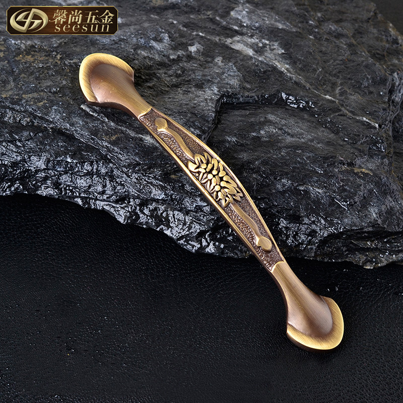 Pure copper all-copper handle European style overall closet door drawer imitation retro furniture American Wardrobe Cabinet Kitchen Door Pull Handle