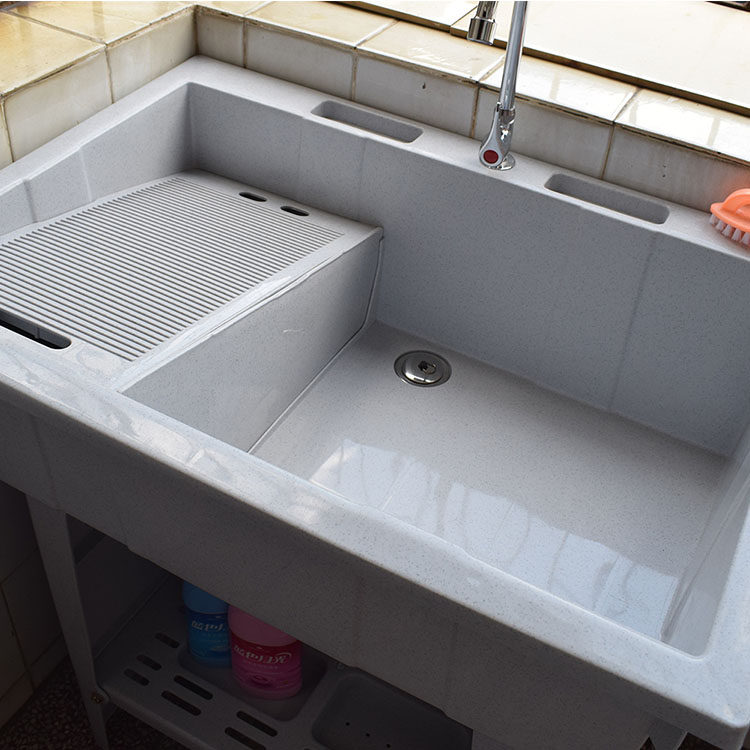 [USD 71.40] Plastic laundry pool Laundry basin with washboard Balcony