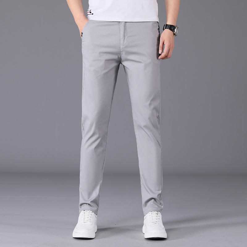 Casual pants men's spring and summer thin men's elastic slim straight Korean version of the trend youth work loose pants men
