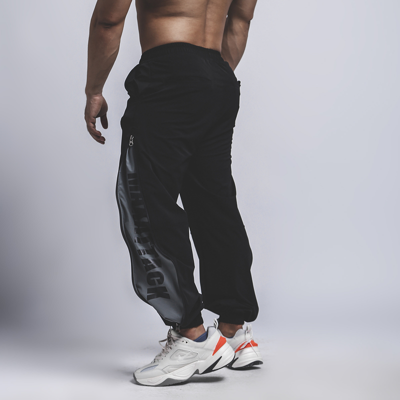Maxattack Loose Fit Gym Pants Men's Trendy Casual Sports Pants Muscle Wide-Leg Jogger Zipper Pants Training