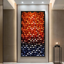 Postmodern simple entrance 3d decorative painting Vertical wood installation art hanging painting Corridor aisle three-dimensional physical painting
