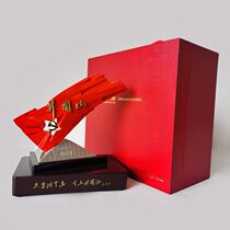 Conference room nostalgia event commemorative souvenir red memory home prizes Jinggang flag desktop sculpture ornaments