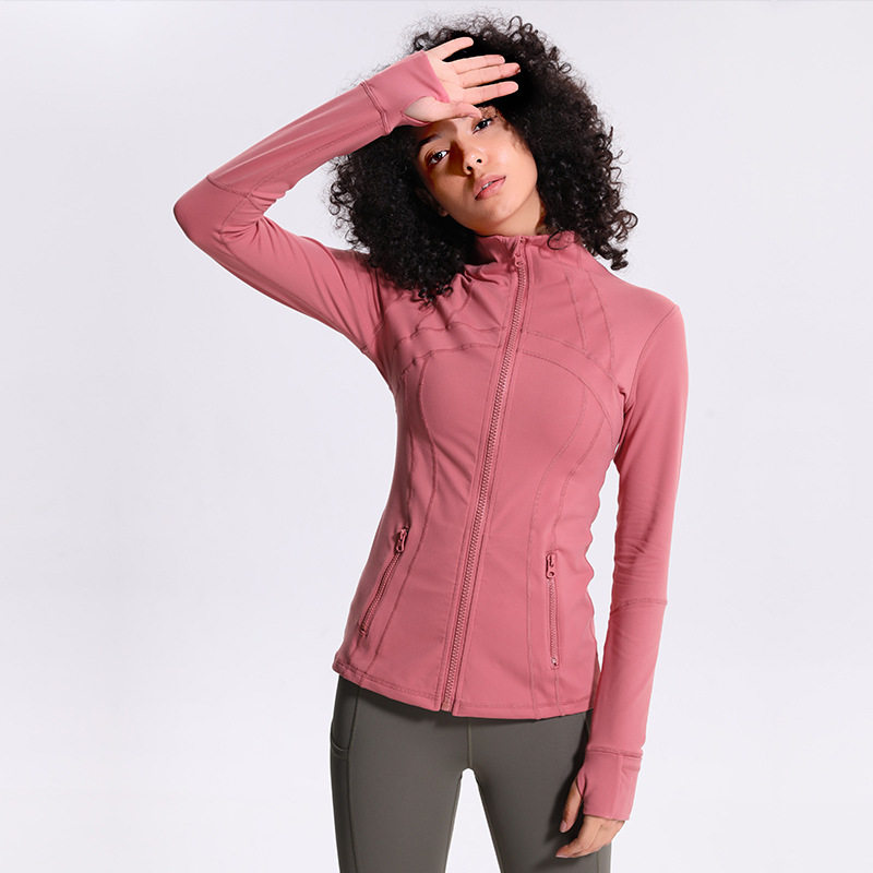 Autumn Winter New Foreign Trade Export Yoga Fitness Repair Body Elastic Yoga Sports Jacket Pull Chain Running Long Sleeves