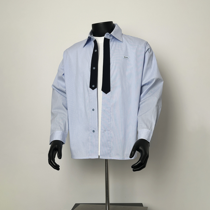 Natcode American Style Trendy Retro Tie-Decorated Plaid Shirt Unisex Casual Turn-Down Collar Long-Sleeve Shirt Jacket Natcode American Style Trendy Retro Tie-Decorated Plaid Shirt Unisex Casual Turn-Down Collar Long-Sleeve Shirt Jacket