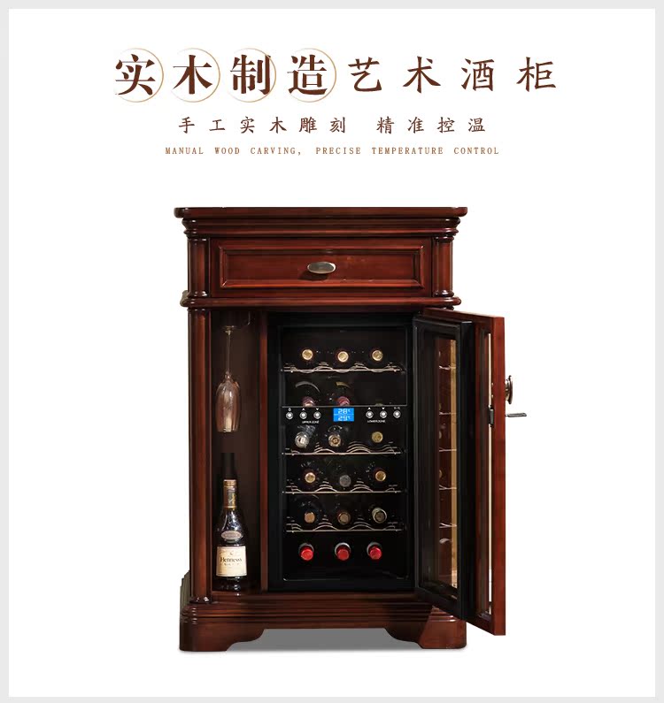 mẫu tủ rượu inox Tủ rượu Jin TRANG Tủ trưng bày Châu Âu gỗ rắn hộ gia đình lưu trữ tủ điện giá đựng rượu vang
