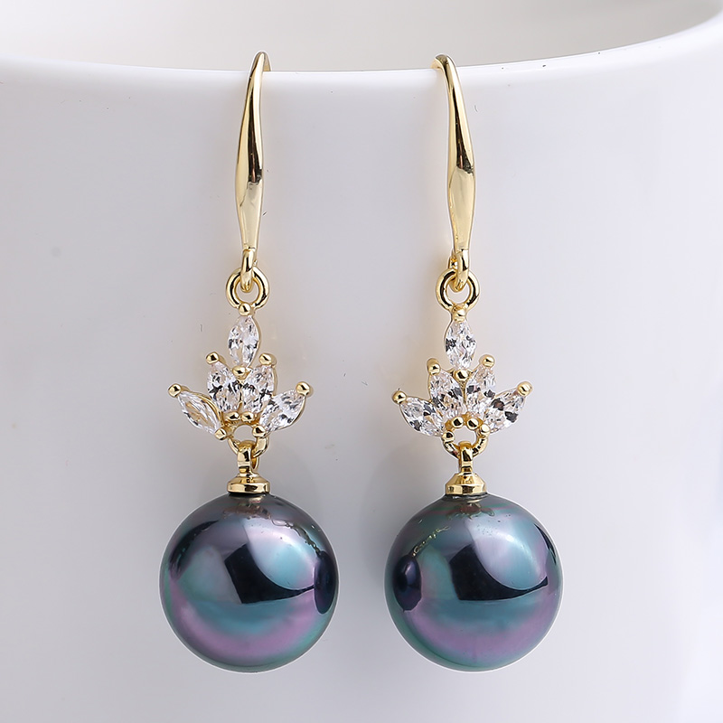 Pearl Earrings Brief about 100 hitch in Korean version Earrings Natural Beaded Everest Earrings S925 Pure Silver Ear Hook Earrings Senior Sensation