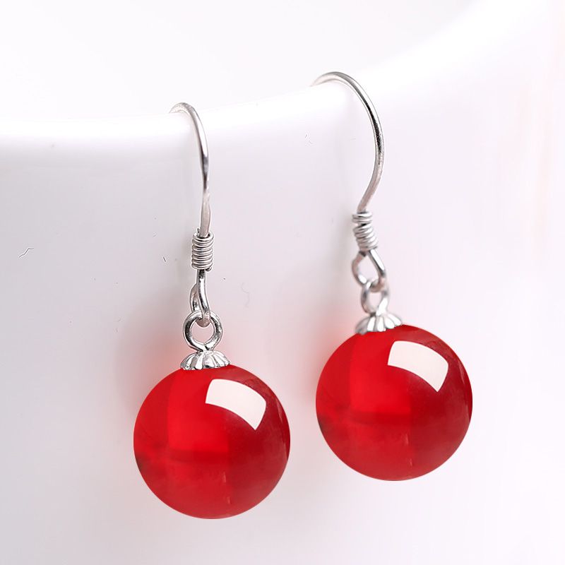 2022 New Tide Earrings Fashion Brief Lady s925 Pure Silver Ear Hook Earrings Bride Retro Net Red Ear Trinkets