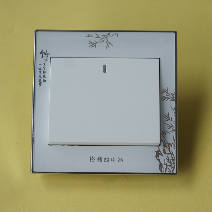 Glysi 86 dark wall switch Chinese white crystal series double control switch single - open double control