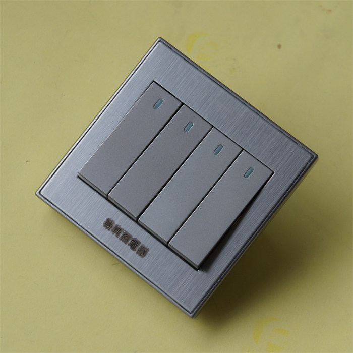 Glysi 86 high - grade metal drawing panel four - bit switch four - open dual - control switch with fluorescence