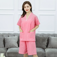 Женский v -v -neck sakura porder, промытый хлопок