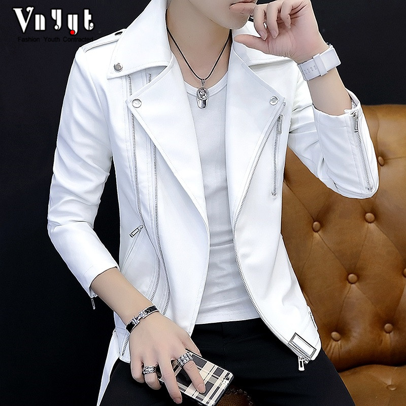 Men's personality short leather clothing 2021 Spring Autumn Tide brand spring leather jacket handsome gown motorcycle Korean coat