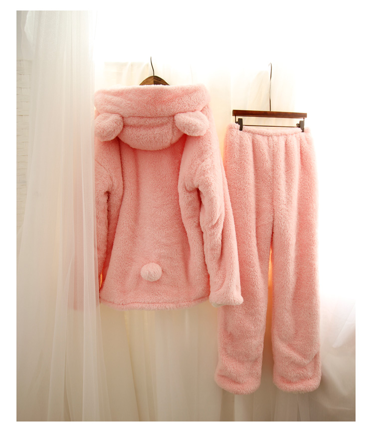 Siêu dày phiên bản dài cao dễ thương gấu phụ nữ cừu cashmere đôi dày mùa đông đồ ngủ hoạt hình phù hợp với dịch vụ nhà đồ ngủ lụa