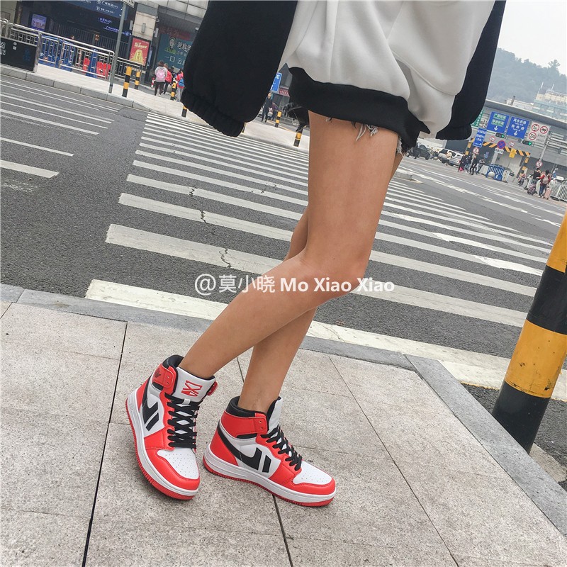 New ins siêu giày lửa Hàn Quốc ulzzang giày thể thao nữ Harajuku hoang dã đường phố bắn cao để giúp giày thường