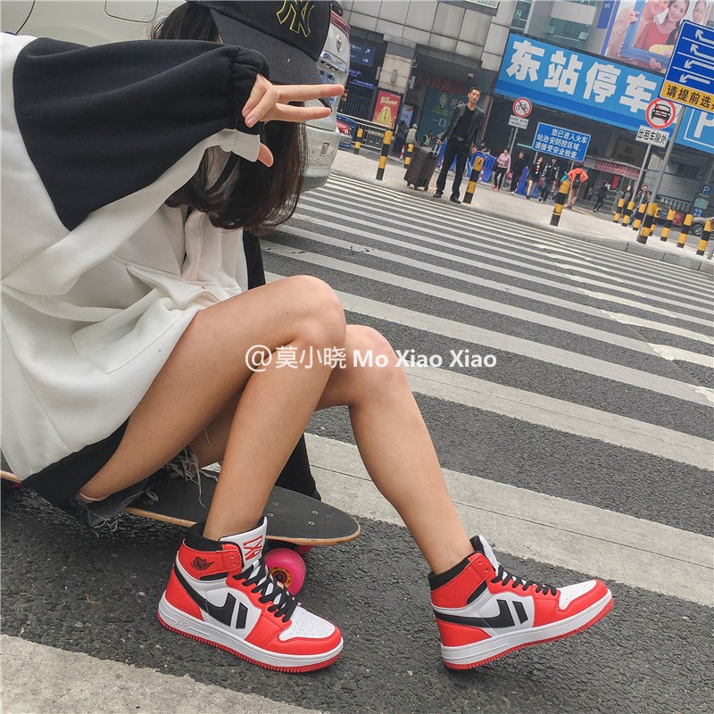 New ins siêu giày lửa Hàn Quốc ulzzang giày thể thao nữ Harajuku hoang dã đường phố bắn cao để giúp giày thường