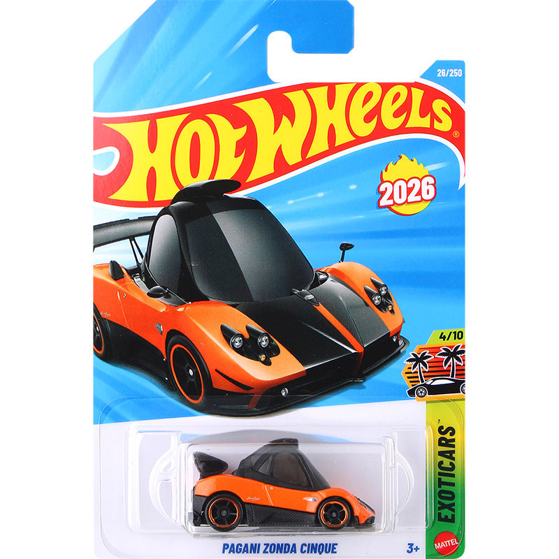 Hot Wheels Hot Little Sports Car Simulation Pagani Zonda Cartoon Version Q Car Alloy Model Kidsren's Toy 26g