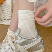 Postpartum socks summer thin pure cotton long tube loose mouth summer mid tube matching moral training shoes pile socks womens loose socks