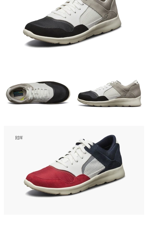 Giày nam Skechers thời trang khâu giày thể thao đế thấp giày có dây buộc mềm mại thoáng khí 65939 - Dép / giày thường
